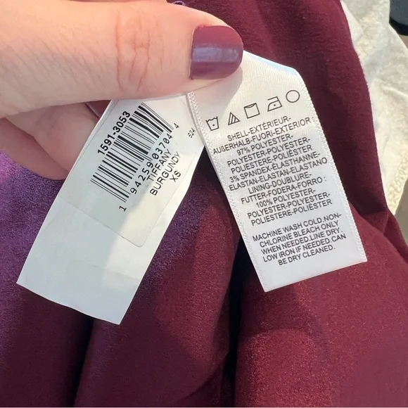 Dress the Population One-Shoulder Wine Sheath Dress XS NWT - Picture 12 of 12